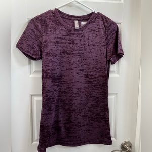 Women’s Next Level Apparel Purple Burnout Crew T-shirt Size S